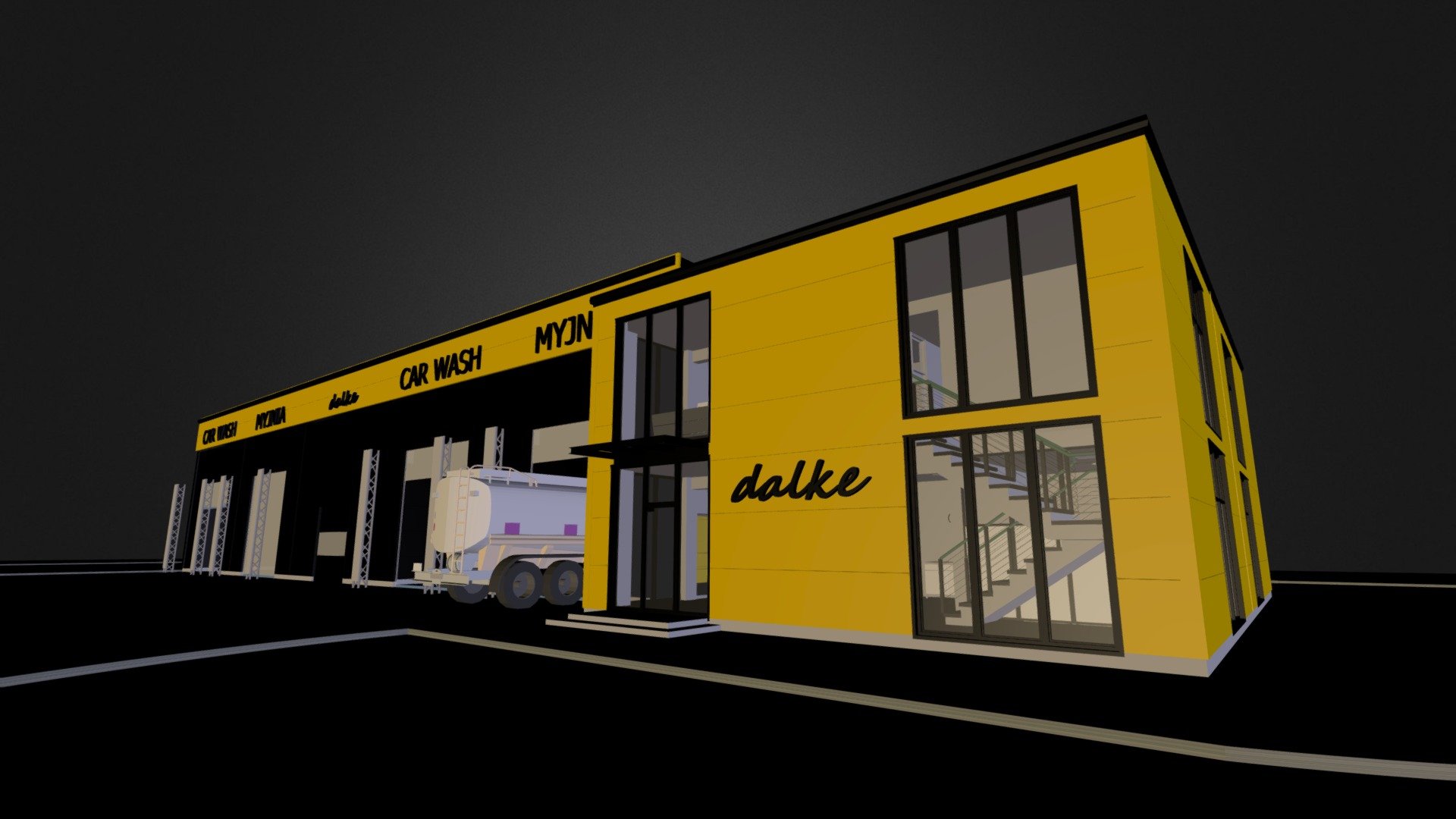 truck wash - 3D model by ArkadiuszFiacekArchitekt 3d model