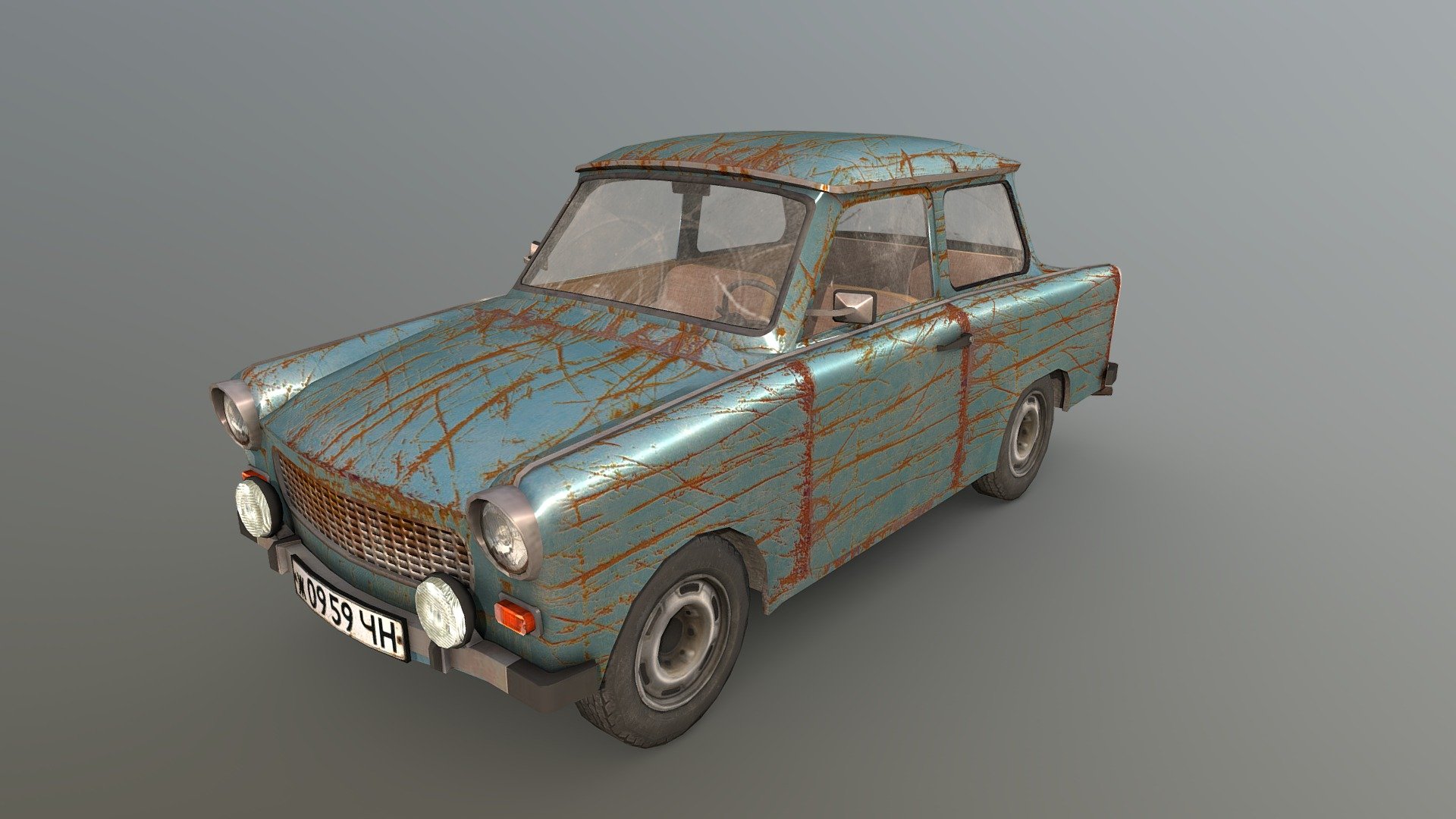 Game-Ready model made for Taviana: The Origins
Modelled in Blender. Textured in GIMP - Trabant 601 Post Apocalypse - 3D model by shtran 3d model