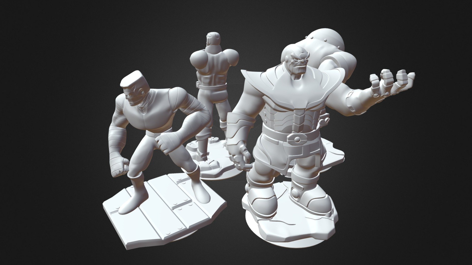 3D printable Disney Infinity fan versions of Apocalypse, Colussus, Juggernaut, Thanos - Disney Infinity Prints 01 - 3D model by Milantique (@lawlordp) 3d model