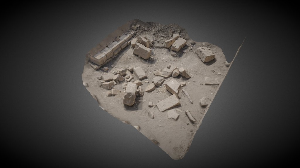 West of Gate South
Section 19/20: The West of Gate South of the Western High Gate of Medinet Habu.  

At some point near the end of the 20th Dynasty, a turbulent time of civil war in ancient Egypt, the temple precinct of Medinet Habu was invaded. At this time several large blocks from the upper courses of the Western High Gate were intentionally toppled and subsequently buried under rubble and debris. Apparently forgotten when the gate was later dismantled and its stone recycled, the blocks in this section and Section 20 were discovered during Hölscher’s initial survey.

This is a low poly render built with Agisoft Photoscan  

**Project: ** The Epigraphic Survey in collaboration with the MoTA - West Of Gate South - 3D model by Chicago House (@chicagohouse) 3d model