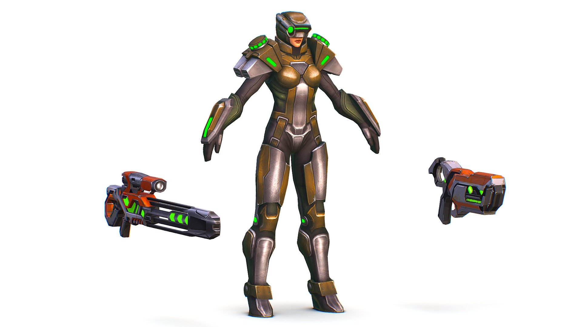Low Poly Cartoon Sci-Fi Cyborg Drone Sniper Soldier - 3dsMax file included - Cartoon Sci-Fi Cyborg Drone Sniper Soldier - Buy Royalty Free 3D model by Oleg Shuldiakov (@olegshuldiakov) 3d model
