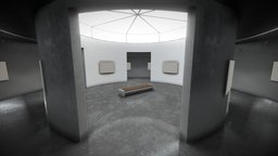 Art Gallery bench, vr, gallery, museum, paintings, blender