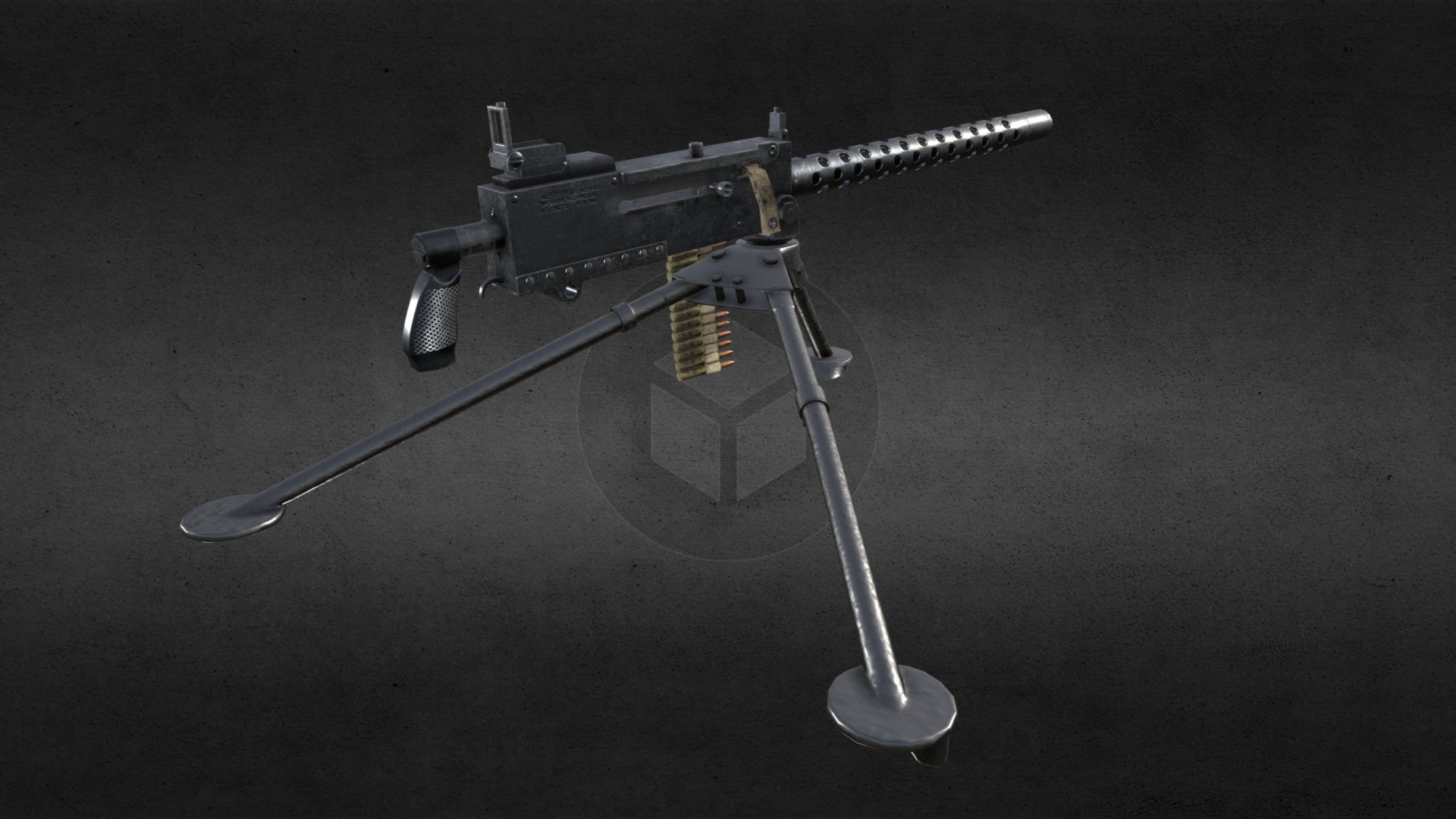 the browning M1919 is a medium machinegun in use by the U.S.A during WW2.
This model was made in Maya 2018 and textured in SubstancePainter for use in a WW2 enviroment scene I am creating - Browning M1919 Machinegun - 3D model by Kyle.Weaver 3d model