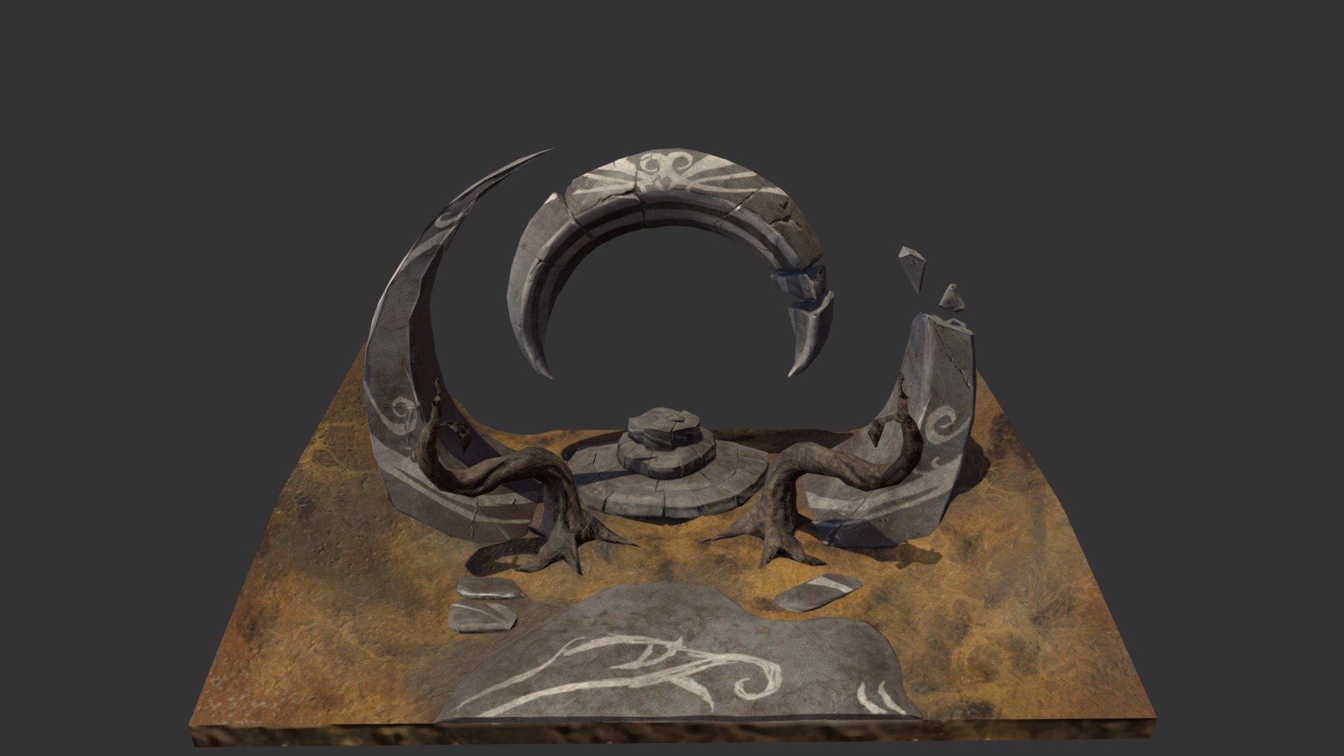 Modeled in Maya, detailed in ZBrush - Gate Arch - 3D model by Catherine Liberda (@ChrisLiberda) 3d model