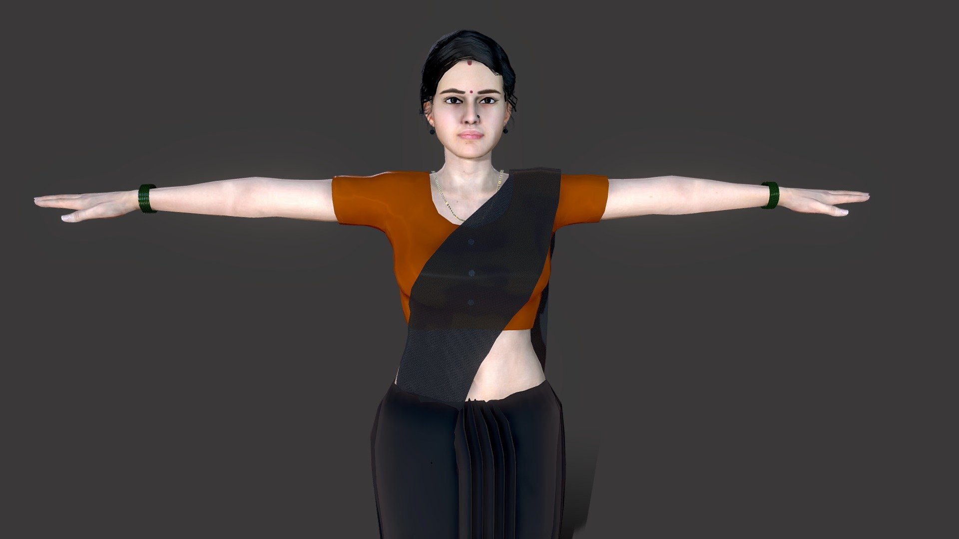 Indian Women Rohini_AX07OM Model sculpted using zbrush, autodesk maya and character creator for texture 3d model