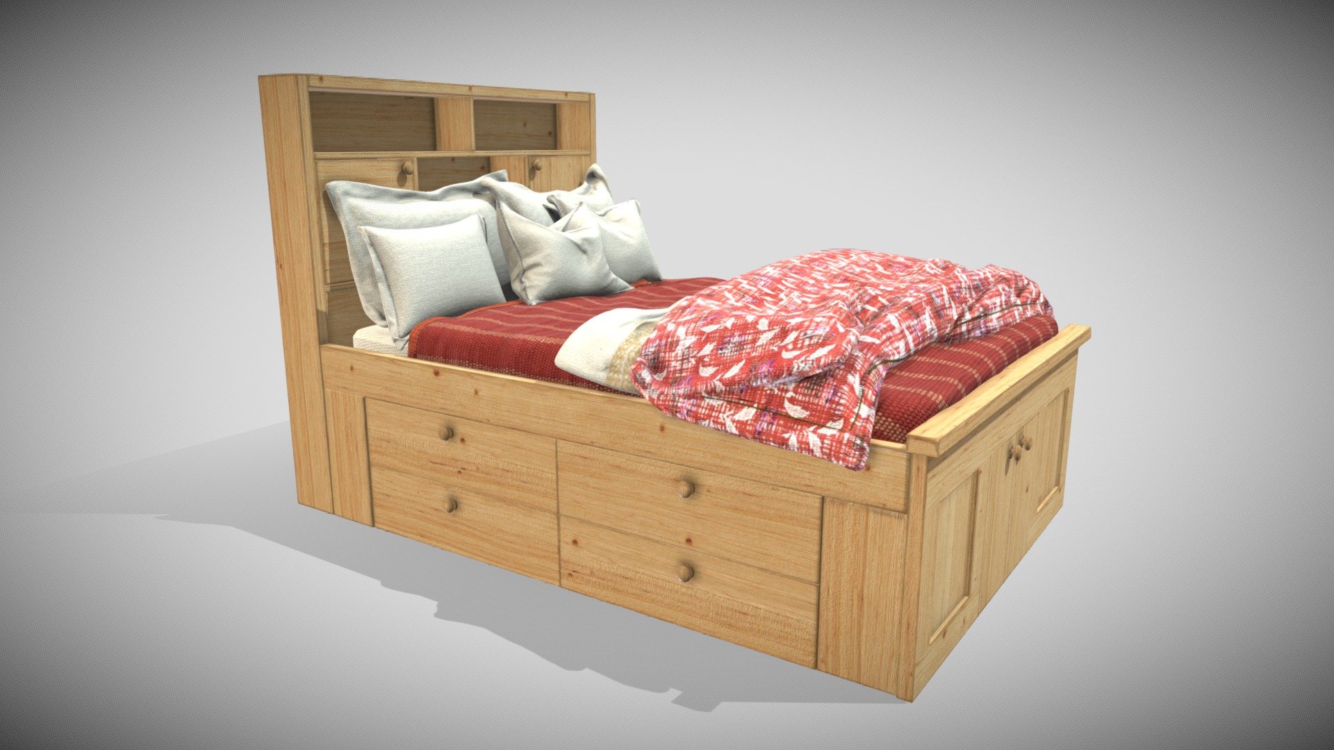 Every Object has it's own Material PBR Metalness (Png)

Mainly Quads

Indipendent Objects and Ambient Occlusion - Bed - Letto_ Alto - Buy Royalty Free 3D model by Francesco Coldesina (@topfrank2013) 3d model