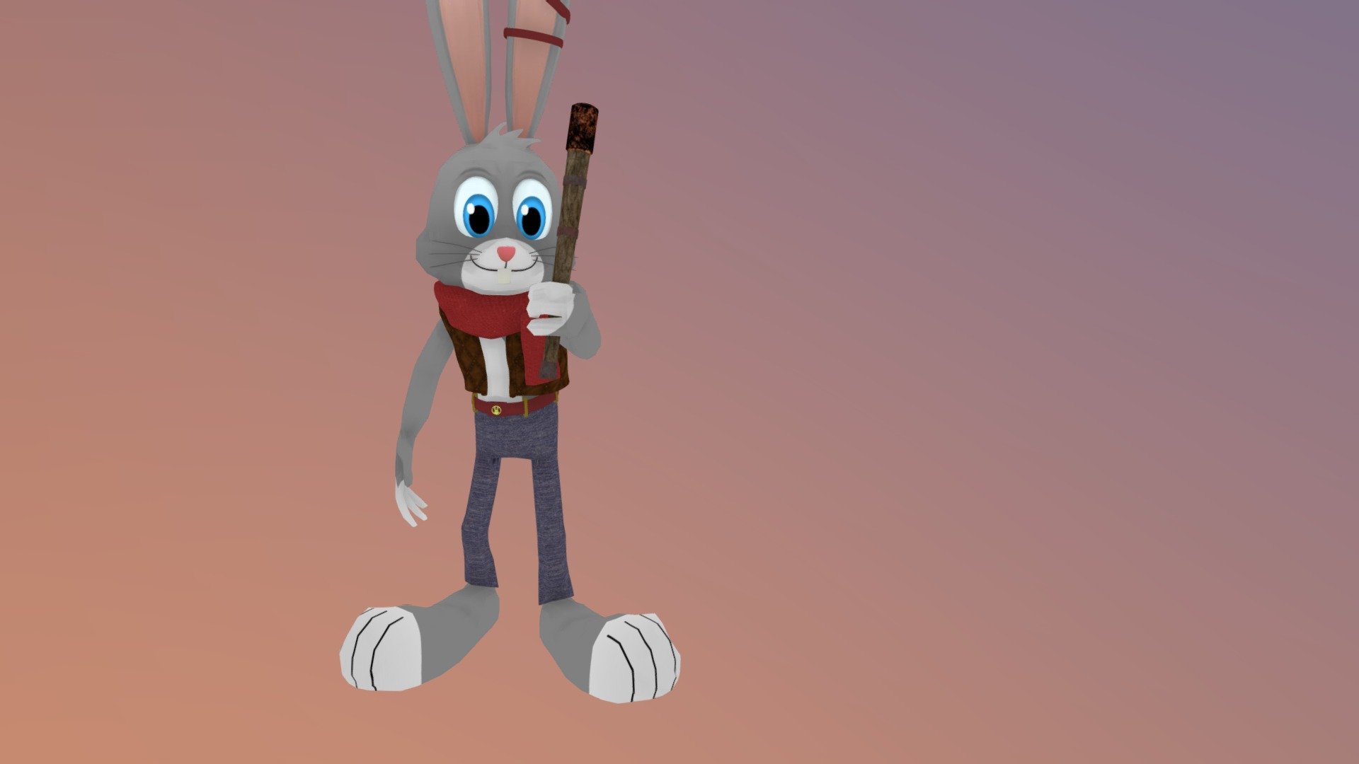 RABBIT CARTOON FOR GAME - 3D model by jhouuplzza 3d model