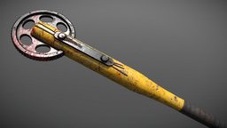 Cog Bat blood, baseball, apocalyptic, bat, post-apocalyptic, apocalypse, bite, 2d, props, assset, game-ready, 3d, art, digital, concept, zombie