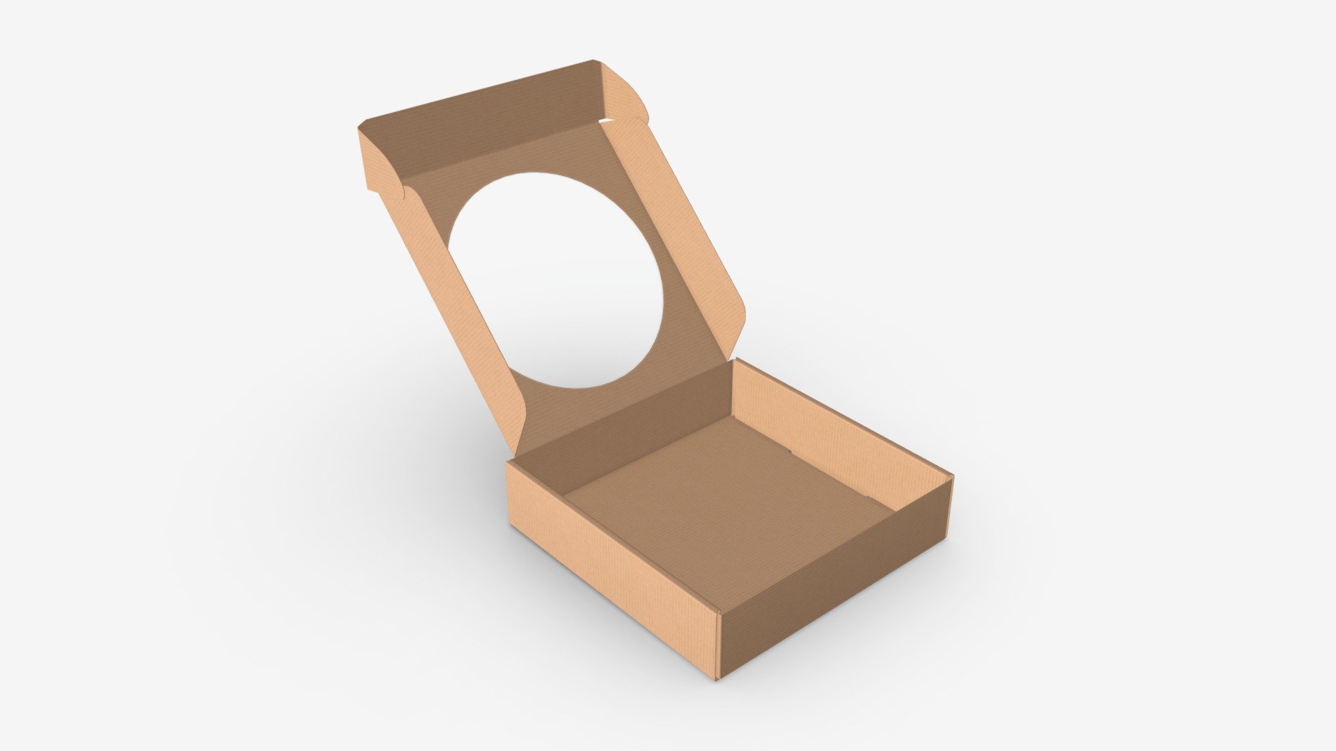 Corrugated Cardboard Box with Window 02 Open - Buy Royalty Free 3D model by HQ3DMOD (@AivisAstics) 3d model