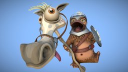 The PlatyKnight substanceplatypus, substancepainter, character, cartoon, horse, knight