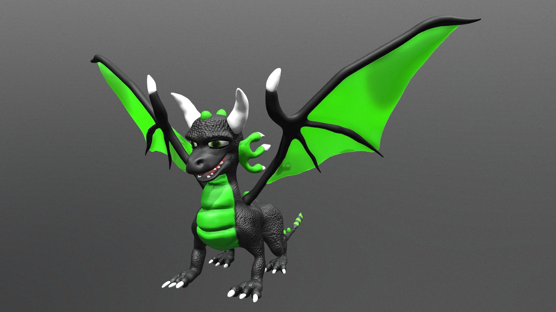 Dragon  Black Cartoon 3d Model - Dragon Cartoon New - Download Free 3D model by xeratdragons (@dragonights91) 3d model