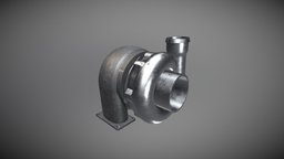 Basic Turbo Charger turbocharger, maya, substance-painter