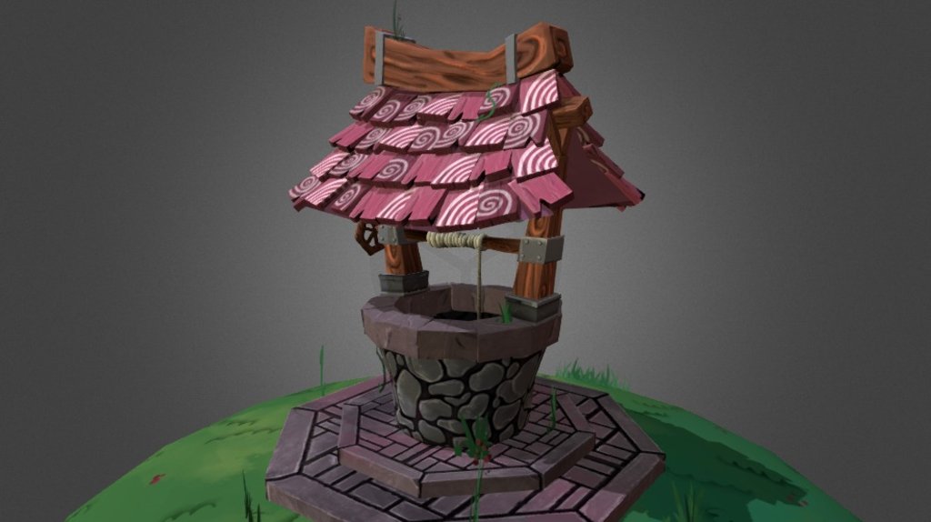Cartoon Well - 3D model by Justine Martin (@evengeline) 3d model