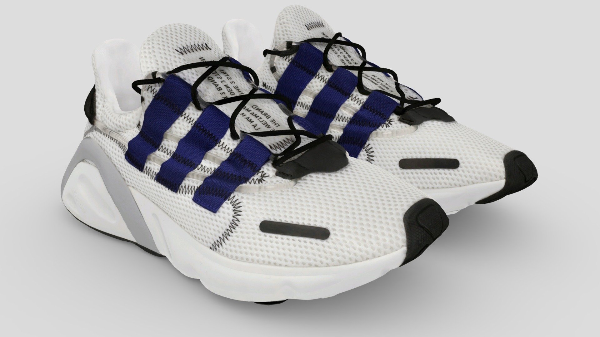 A Very Detailed scanned shoes with High-Quality .Reay to use in virtual try on project and game sim 4 or second life.

The Mesh is UV unwrapped.

4096x4096 difuse Texture Map jpg format，in the compressed file rar.

The textures is lighting baked,the texture is uploaded to preview images.

File contains :

FBX .OBJ .stl.collada(dae).Difuse map Texture(jpg format).

If you want to change the colorway of the shoes, it is easy to do it with photopshop. If you want to change the colorway or decrease the polycourt ,I am willing to do it.

This is a professional scanning agency, if you want any other shoes, Don't hesitate to tell me.It will helps a lot.we are available for custom shoes scan.

Don't forget to check my other sneakers,Have a nice day：） - Adidas Original Lxcon - Buy Royalty Free 3D model by Vincent Page (@vincentpage) 3d model