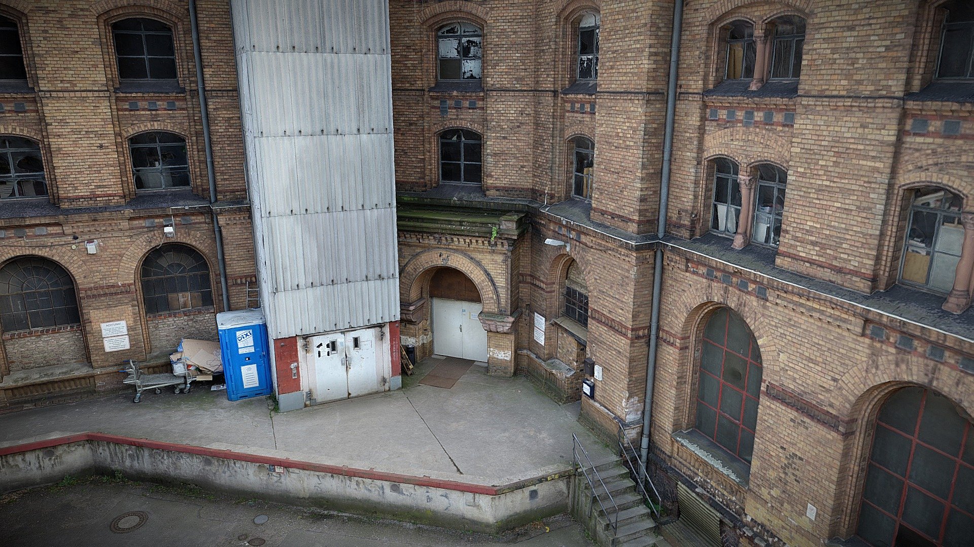 Photogrammetric scan of the Heeresbäckerei in Berlin-Kreuzberg (excerpt). Processed with @CapturingReality - Courtyard facade of Heeresbäckerei Berlin - Buy Royalty Free 3D model by Octacon Geotechnik GmbH (@OCGT) 3d model
