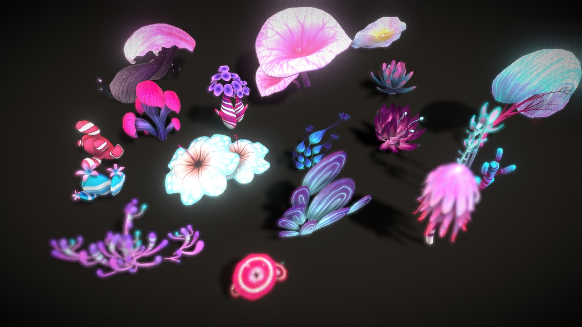 This is Cartoon Seaweed 5 is now available with animation for some coral! 
As its name, this asset is extensively packed for easy creation of complex underwater environments. 
All elements help you to create a colorful world for an aquarium game, fishing game, or simply decoration item in your social game! 
Pack contains 20 +prefabs, easy to customize your own forest of underwater plants. 
In detail, the model is attached as below: 
- Seaweed : 20+ types in the 100+ variations 
- Atlas texture with size 1024x1024. 
- Geometry: +Triangles: 114518 +Polygons: 58507 +Vertices: 60161 - Cartoon Seaweed5 - Buy Royalty Free 3D model by vustudios 3d model