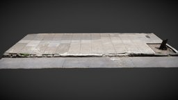 Sidewalk photogrametry, midpoly, sidewalk, city, street