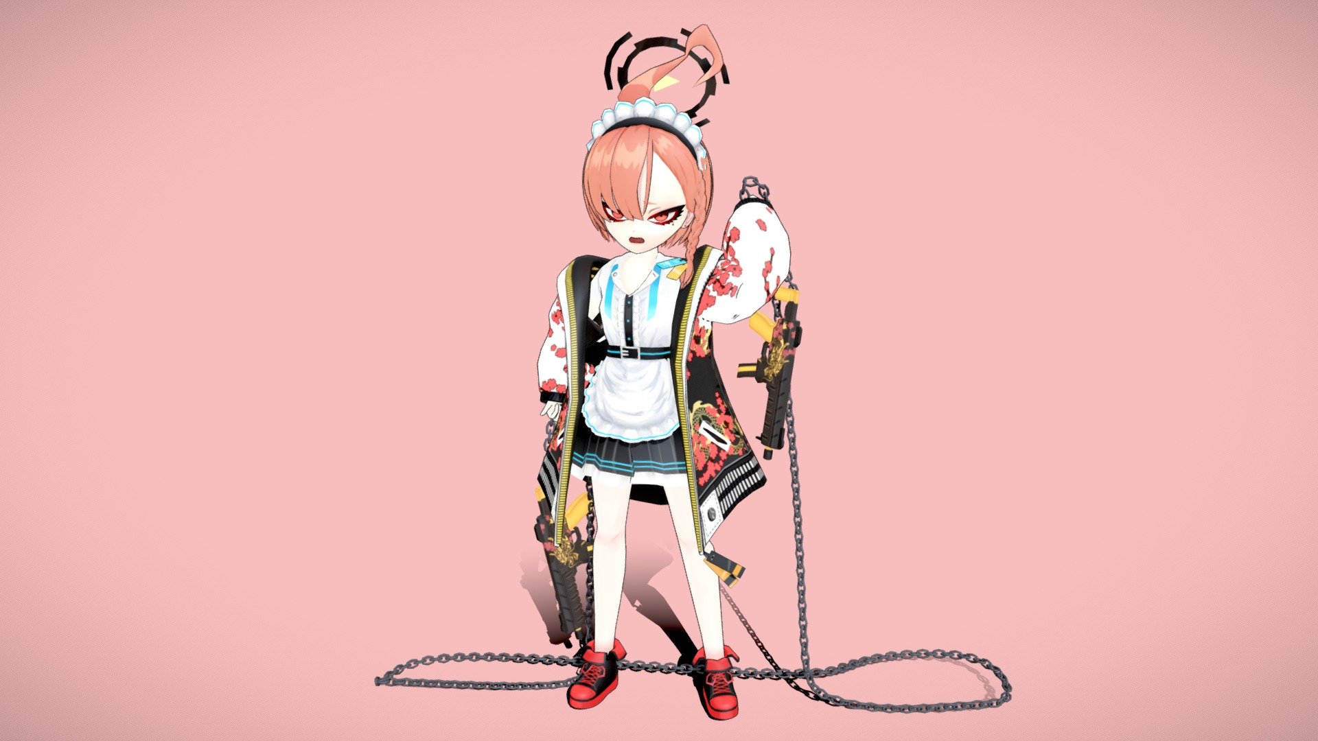 I made Fan Art From Blue Archive - Mikamo Neru From Blue Archive - 3D model by GODKANPAI (@GasMaskGameDev) 3d model