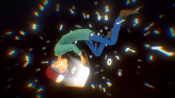 Lost Programmer comic, flat, laptop, shadeless, programmer, npr, binary, character, cartoon, blender, blender3d, bnpr