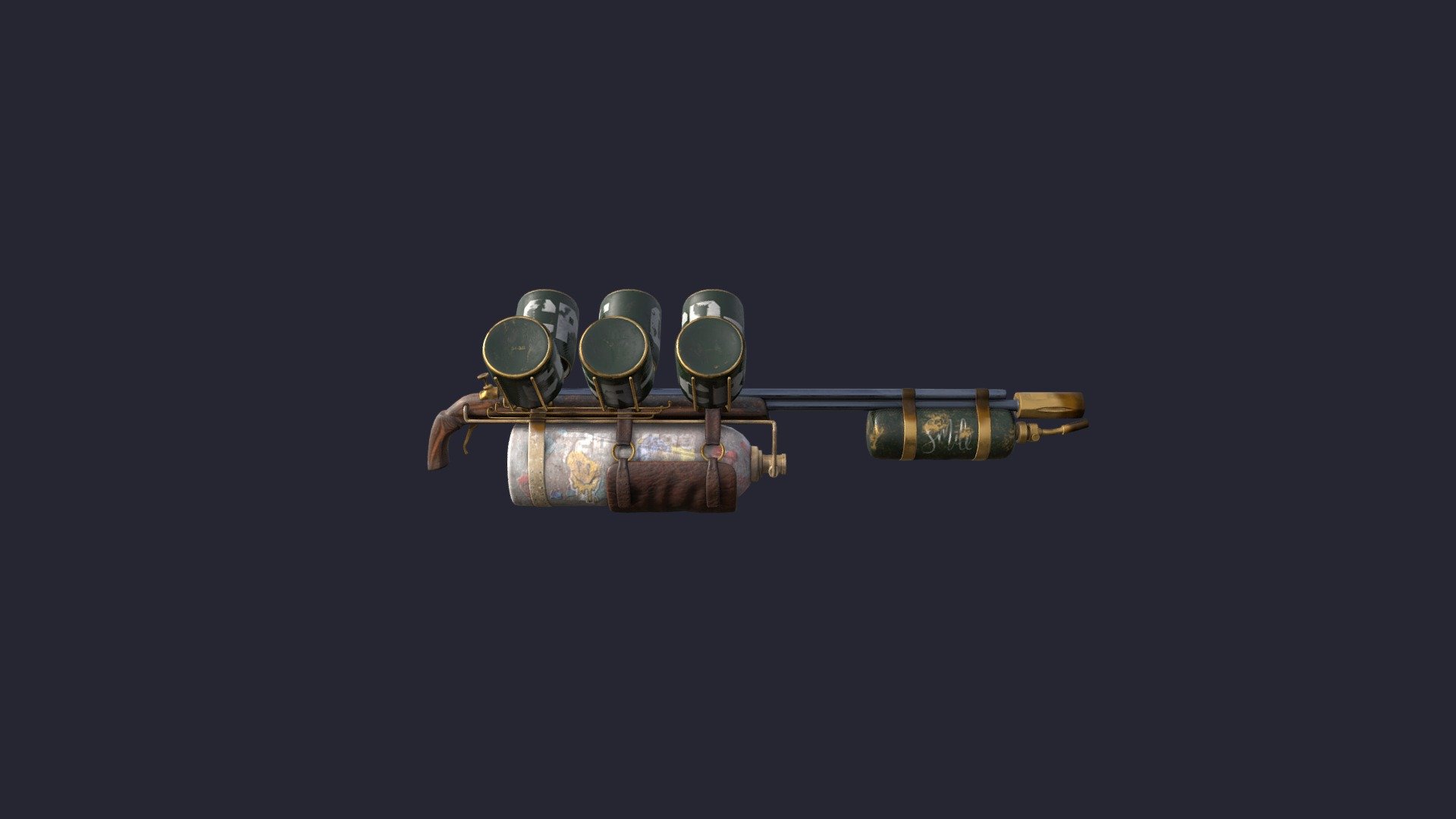 A poison fire spitting flamethrower made for an Abertay Univerisity diorama project - Toxic Flamethrower - 3D model by tonyperiod 3d model