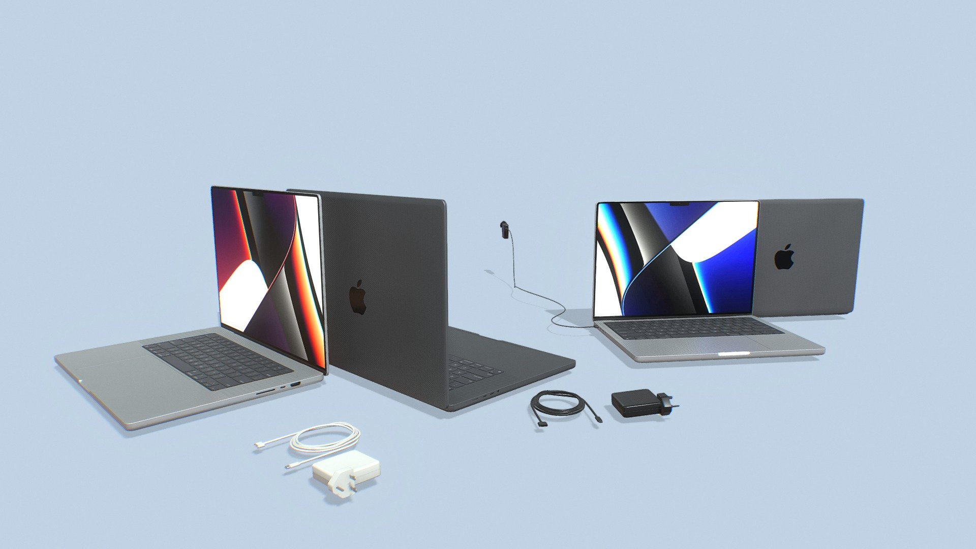 3d model of MacBook Pro 2022 (14” and 16” models) with power adapter and caple high-quality with multi screen textures each color and you can easily to put your screen
The model contains 2 colors (Space Gray, Silver)
The model optimized for game engines (Unreal, Unity&hellip;)
Download includes .obj ,.fbx ,.blend file
Textures: 4K PBR, bundled with additional textures for Unity and UnrealEngine.
Vertices 33552 Faces 28636






 - MacBook Pro 2022 - Buy Royalty Free 3D model by dika3d (@ikad2023) 3d model