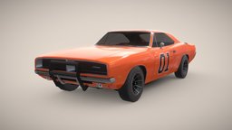 Dodge Charger 1969 General Lee charger, icon, general, dodge, lee, movie, 1969, 3d, pbr, car