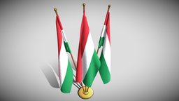 Hungary Flag Pack office, flag, desk, holder, pole, official