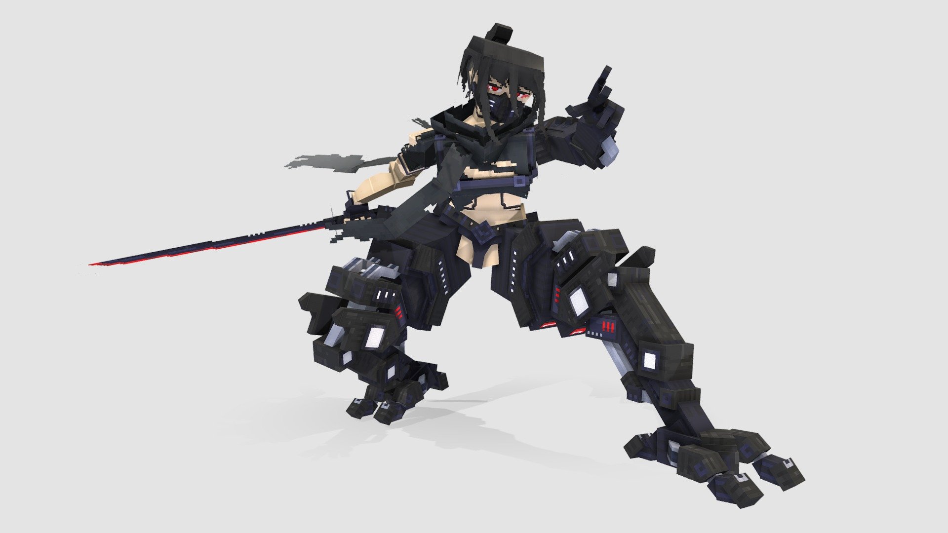 Due to the trend of cyberpunk anime, Edgerunner is trending. This version was created for the Minecraft java version. This model has a mix of cyberpunk and samurai.



Model State.
9 - Animation - idle, walk, run, slide, attack_1, attack_2, attack_3, block, death





Height 3 Blocks

Texture Size 128x128

419 Cube
 - [ MC ] Java : Cyber Girl - Buy Royalty Free 3D model by iJUNE 3d model