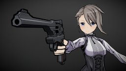 Princess Principal~Ange shadeless, weapon, girl, lowpoly
