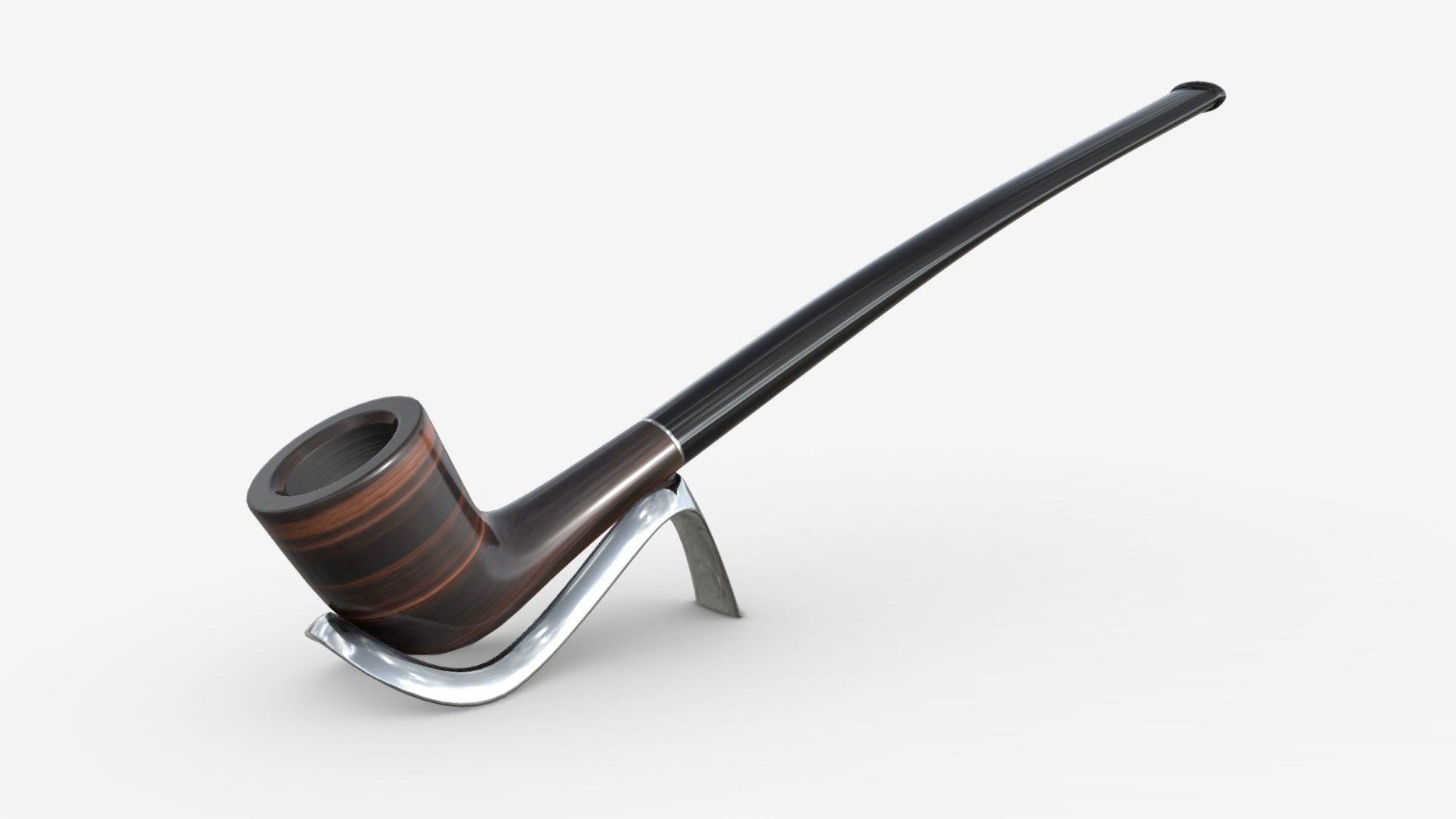 Smoking Pipe Long Briar Wood 02 - Buy Royalty Free 3D model by HQ3DMOD (@AivisAstics) 3d model