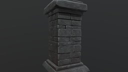 Stylized Brick Column colomn, substancepainter, substance, lowpoly, stylized