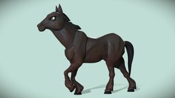 Horse b3d, pet, walking, quadruped, cartoonish, cheval, walkcycle, walk_cycle, cartoon, blender3d, horse, creature, animal, animation, animated, noai