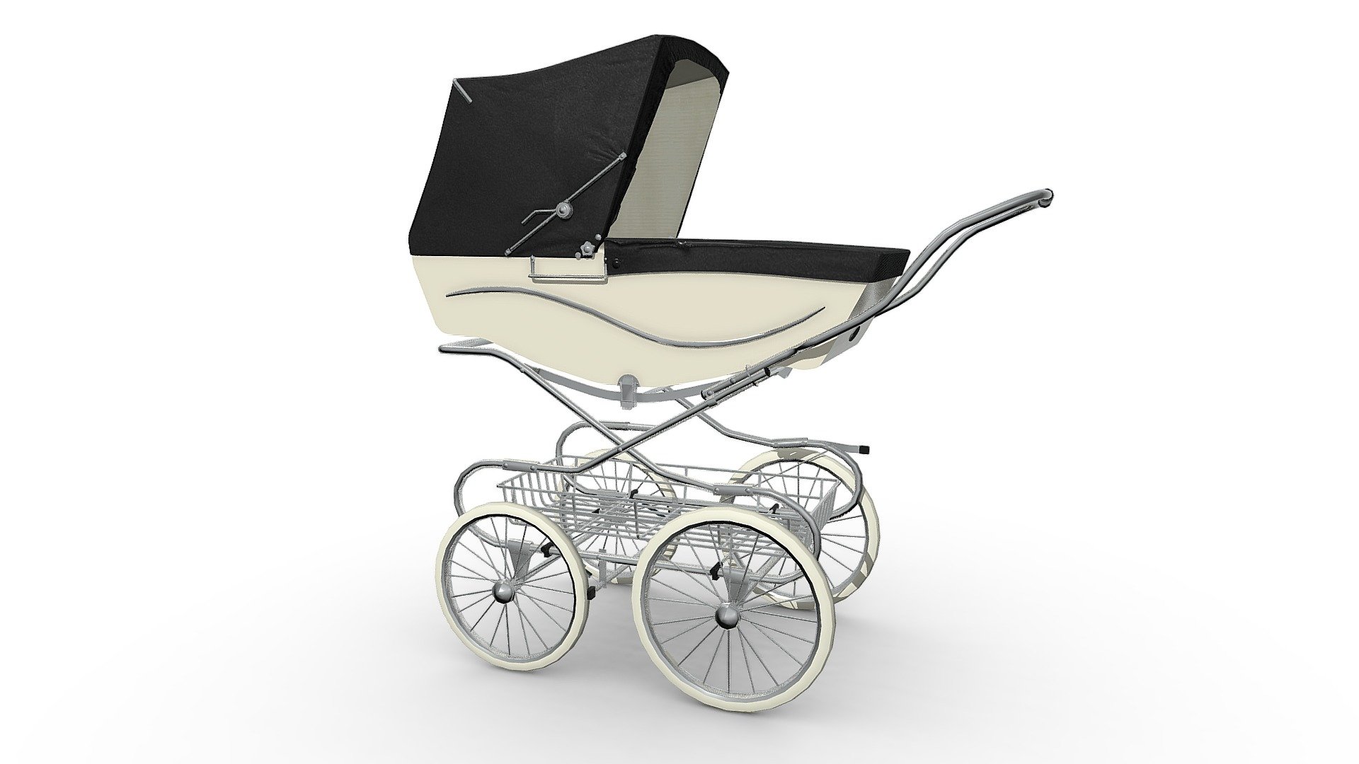 Silver Cross Kensington Retro Baby Stroller Realistic 3D Model - Silver Cross Kensington Retro Baby Pram - Buy Royalty Free 3D model by Omni Studio 3D (@omny3d) 3d model