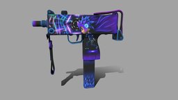 weapon_smg_mac10_skin_Emirates weapon, low-poly, skin