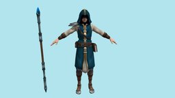 Mage charactermodel, fantasy-character, handpainted, lowpoly, blender3d, characterdesign, 3dmodel, noai