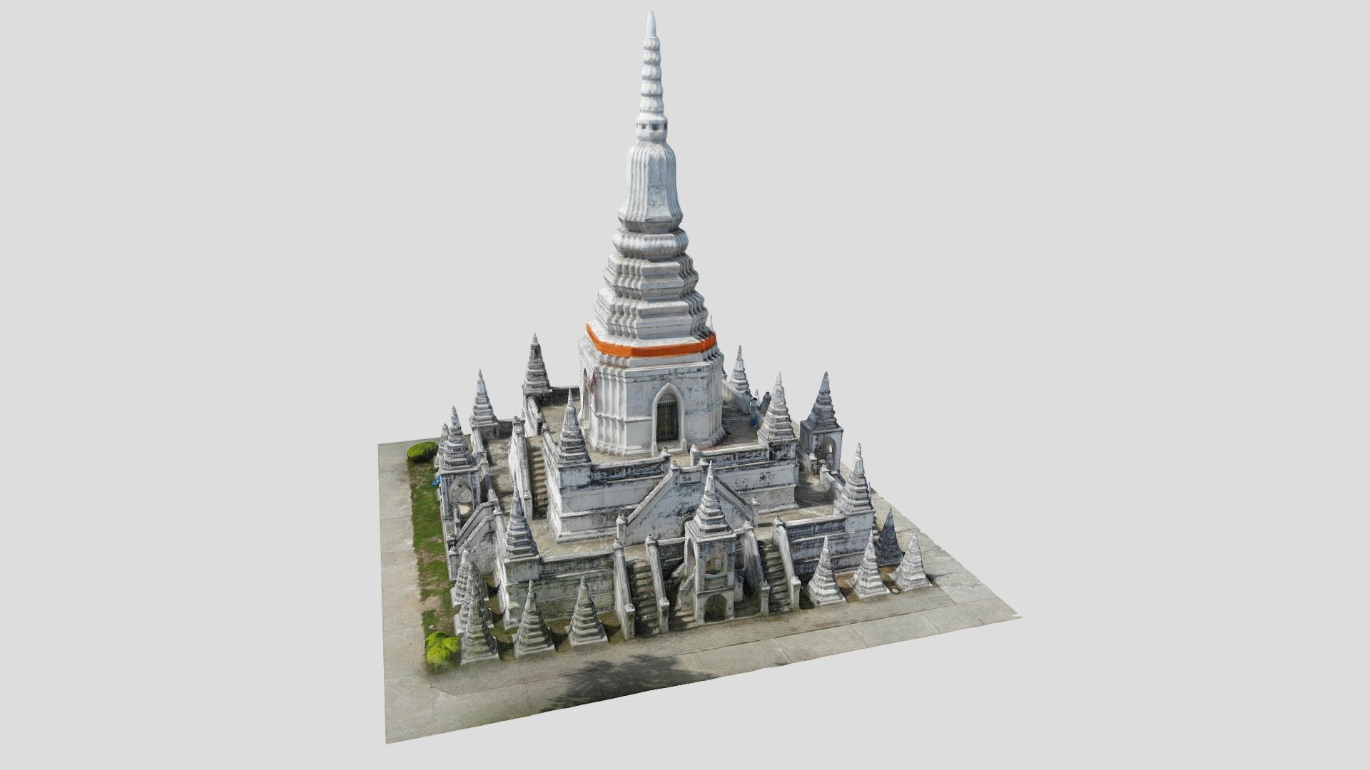 เจดีย์จุฬามณีย์ (Chulamanee Pagoda;Suphan Buri,Thailand)
            เป็นเจดีย์ที่มีความงดงาม และไม่เหมือนเจดีย์โดยทั่วไป มีฐานกว้างเท่ากัน 4 ด้าน ประกอบกับมีเจดีย์เล็กๆ รอบทุกด้านองค์ พระเจดีย์จุฬามีณีย์เป็นสีขาวสูงใหญ่ ภายในเจดีย์หล่อด้วยทองเหลือง รวมเจดีย์ที่อยู่รอบๆ พระเจดีย์จุฬามณีย์ จำนวน 30 องค์ สร้างเมื่อปี พ.ศ.2456 - เจดีย์จุฬามณีย์ (Chulamanee Pagoda;Thailand) - Download Free 3D model by SphereView360 Thailand (@SphereView360_Thailand) 3d model