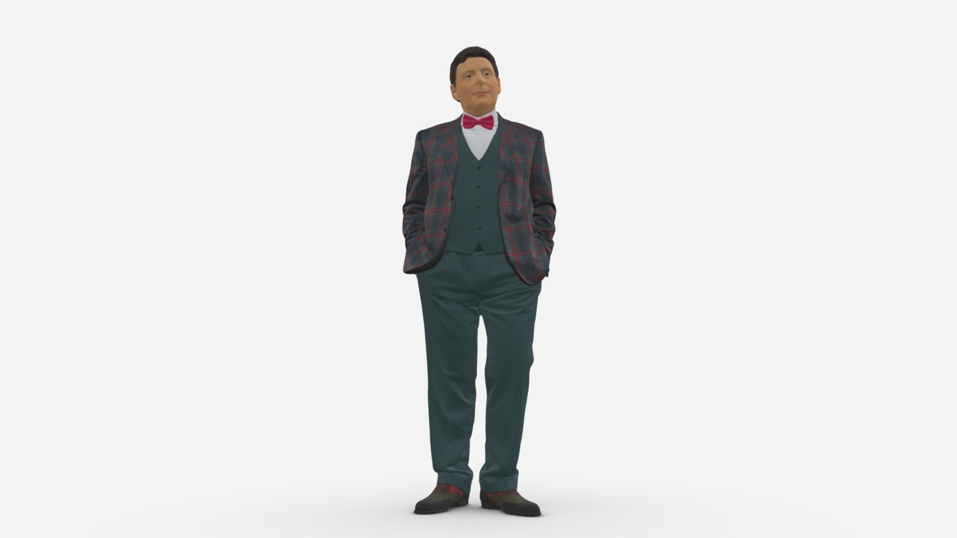 We provide unique 3d scanned models with realistic proportions for closeup and medium-distance views in artworks, paintings and classes. As well as architectural visualization projects.

Main features:




high-end realistic 3d scanned model;

realistic proportions;

highest quality;

low price;

saves you time for more time in landscaping and interiors visualization.

FEATURES 




3d scanned model 

Extremely clean

Edge Loops based

smoothable

symmetrical

professional quality UV map

high level of detail

high resolution textures

real-world scale

system unit: cm

TEXTURES 




Textural Resolution: 4096 x 4096

Color Map

The model is suitable for stereolithography 3d printing 

The model is also ready for fullcolour 3d printing - Man In Checkered Jacket 0051 - Buy Royalty Free 3D model by 3DFarm 3d model