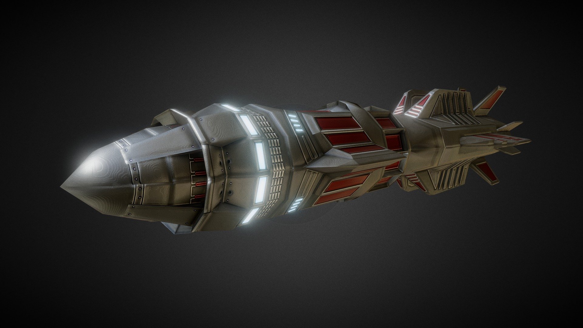 Science fiction rocket missile. Ready for using in games or movies. Includes .3ds, .blend, .dae, .fbx, .max, .obj and .unitypackage files 3d model