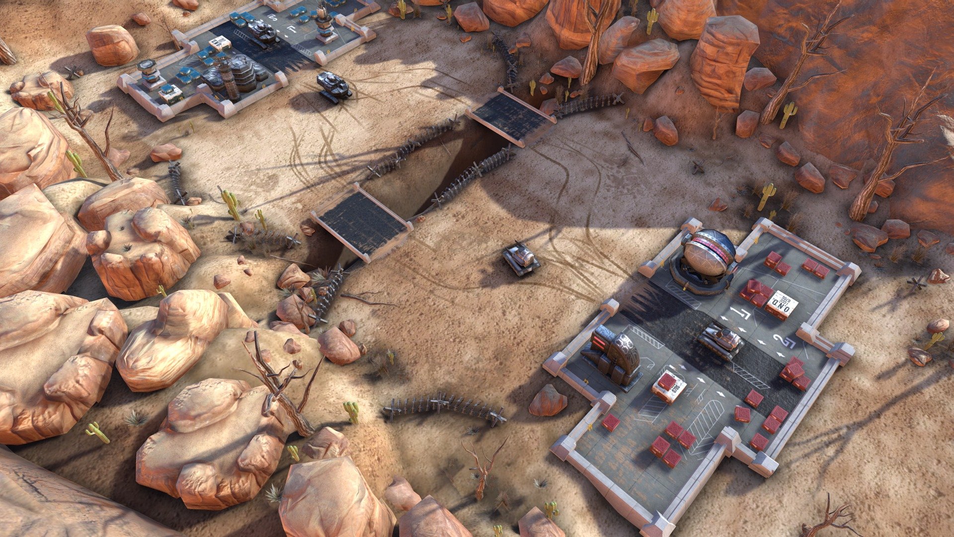 Desert terrain for top view 3D game. PBR textures used 3d model