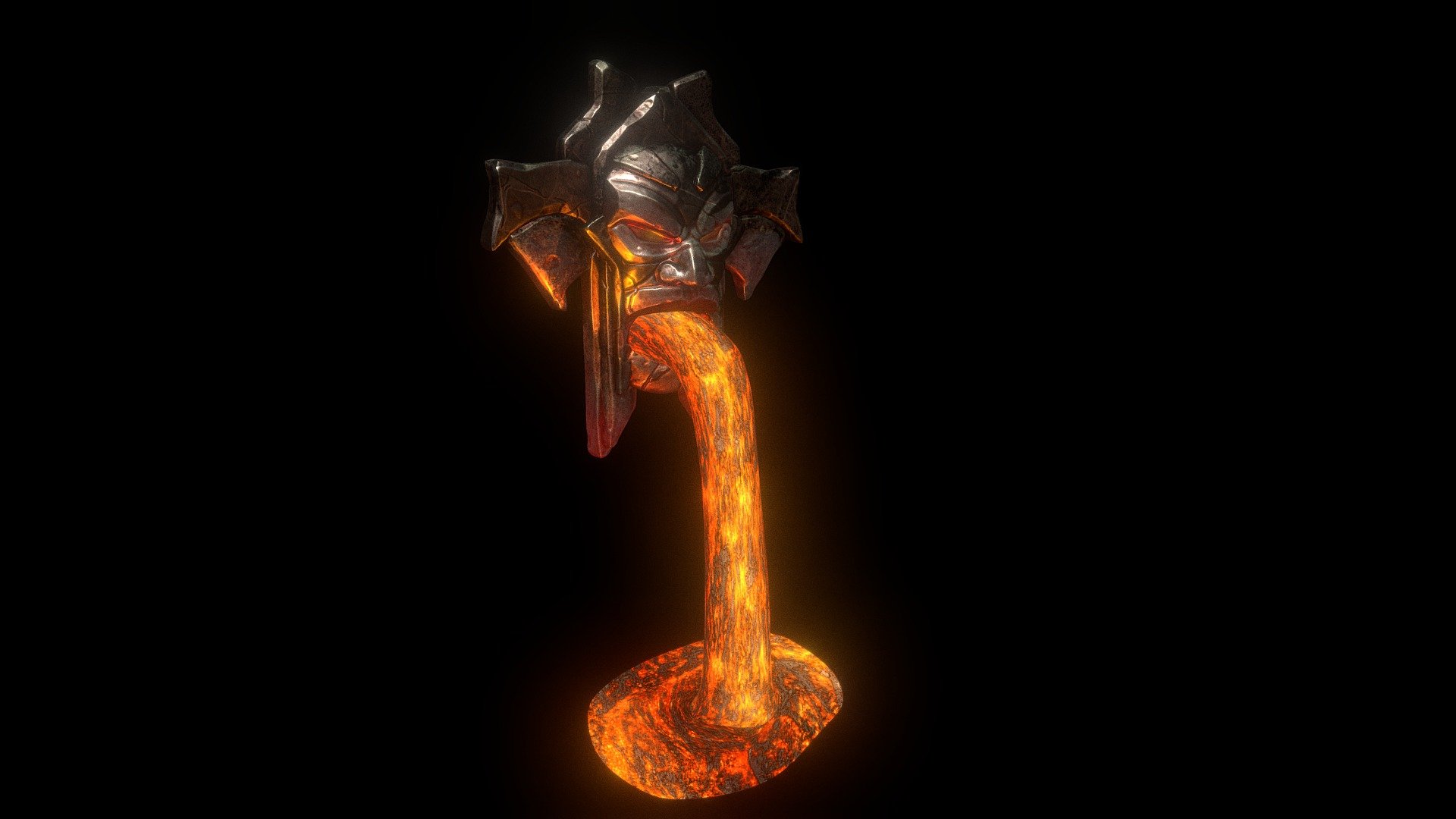 These are another assets in our UE4 project, which we make to study and test some function of Unreal Engine 4. The environment is inspired from Project Infinity Blade: Fire Lands. The assets are made in zbrush, maya, photoshop, xnormal.
Here's the video rendered from UE4, please take a look:

https://vimeo.com/189900451

I'm happy to know what you think, so we can do better in our next projects.
We're new to UE4, but I'm always ready to share my knowledge with everyone. Feel free to ask everything related to this project, in the comments bellow or here:

http://polycount.com/discussion/179310/ue4-project-magmaroom#latest

Thanks for your attention 3d model