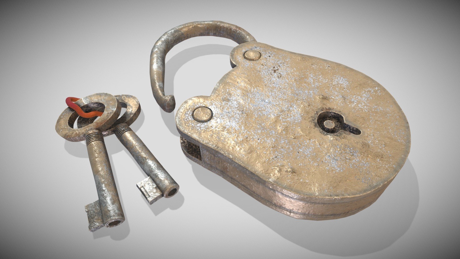 One Material PBR Metalness 4k - Old Lock - Buy Royalty Free 3D model by Francesco Coldesina (@topfrank2013) 3d model