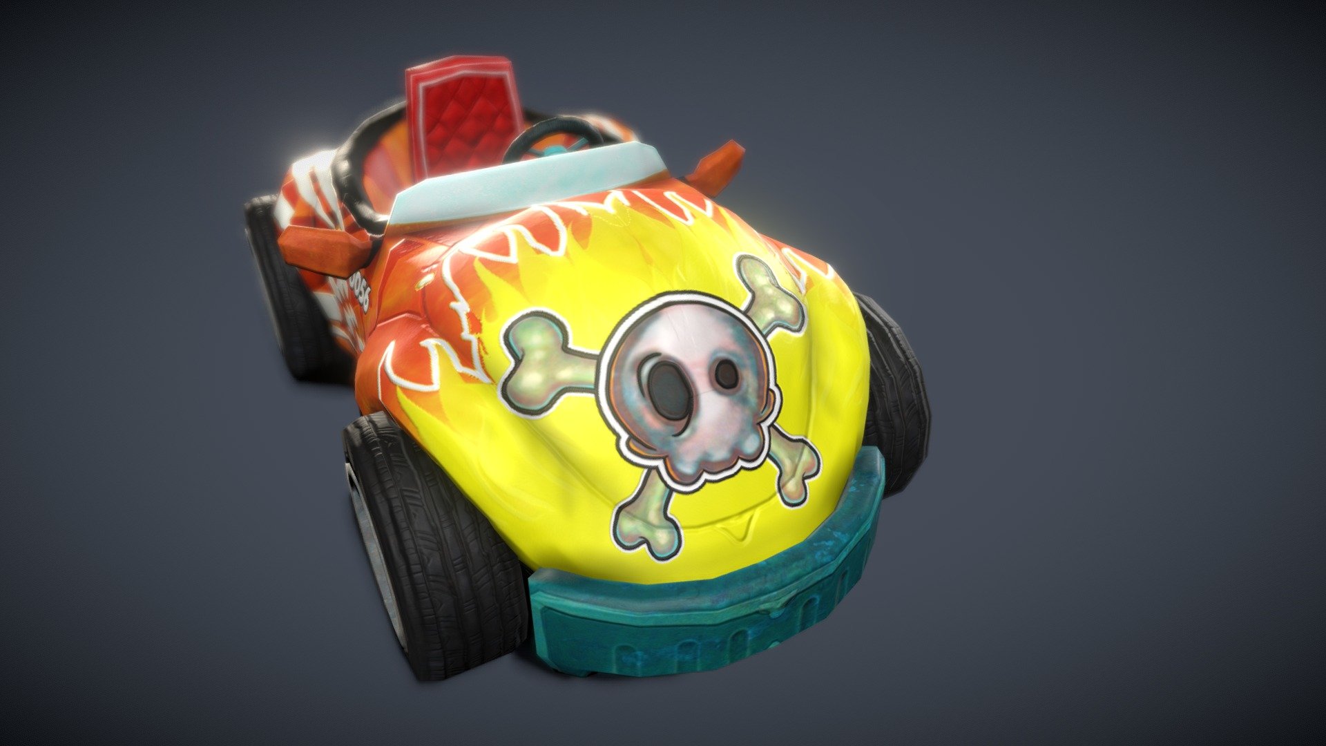 Low Poly Cartoon Kart textured - Cartoon Kart 01 - Buy Royalty Free 3D model by lucirgo 3d model