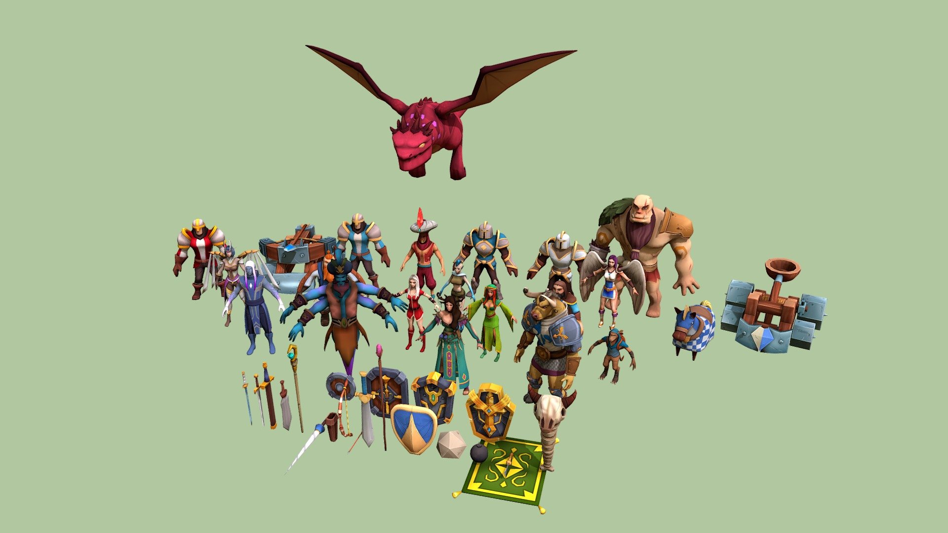 Fantasy Character Pack - 3D model by Rifat3D 3d model
