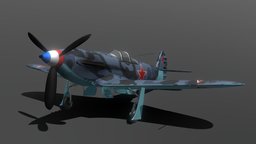 Yak 3 flying, ww2, aircraft, jet, firefighter, worldwar2, yak, yakovlev, substancepainter, substance, vehicle, plane, ww2plane