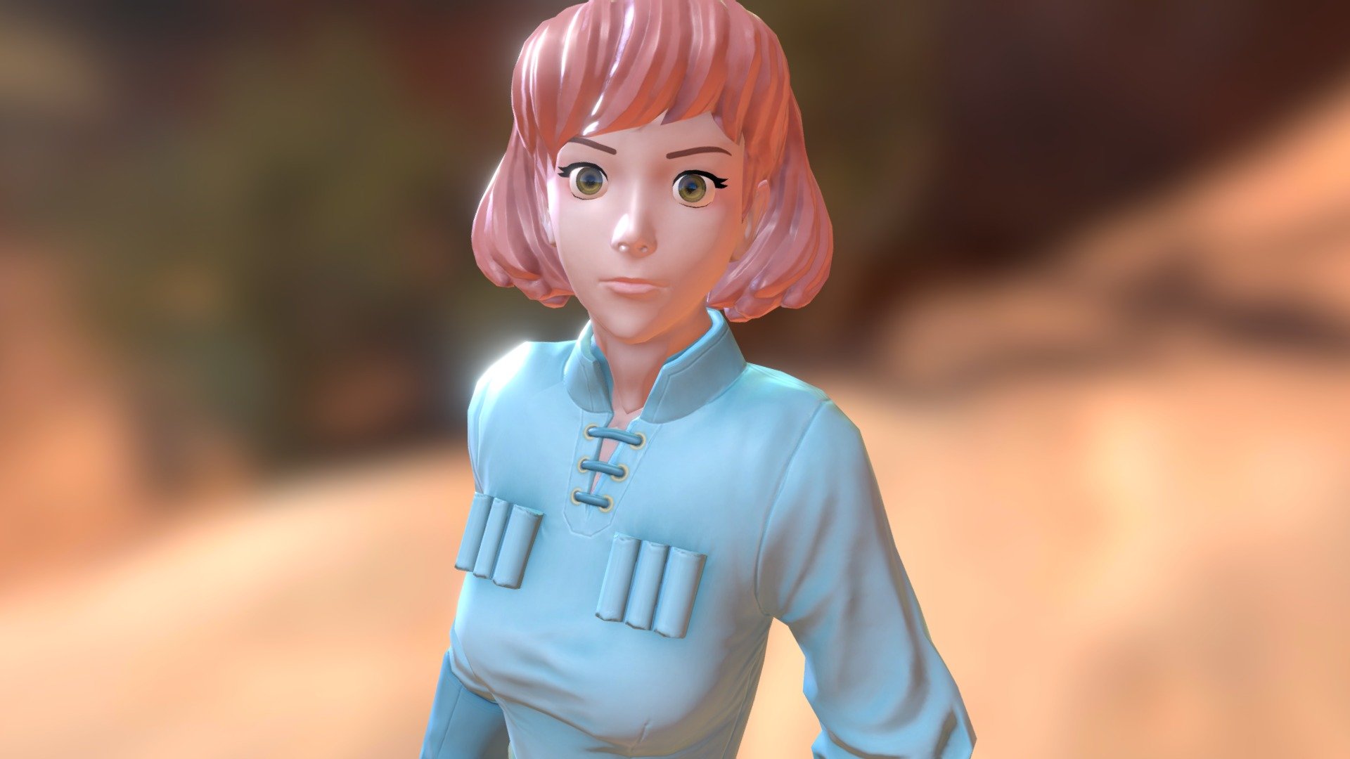 Thank you so much for the opportunity to share more about this model and my work in the Art Spotlight blog! It's an honor to be featured in staff picks, and even more so to be given the chance to write a blog entry. Read it here: http://blog.sketchfab.com/post/121175562469/art-spotlight-nausicaa 

A more realistic version of Miyazaki's character Nausicaa, based on the anime representation.  - Nausicaa - 3D model by endie 3d model