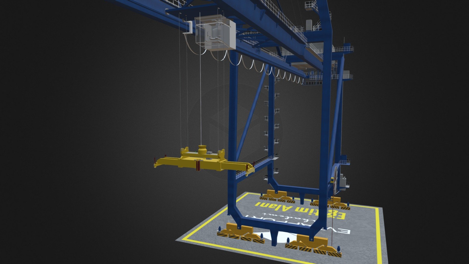 Ship to Shore Crane 65T - SSC - 3D model by OrkaInformatics (@leventsen) 3d model