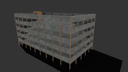 Low Poly Multistory Parking Lot carpark, parkinglot, multistory, substance, maya, lowpoly