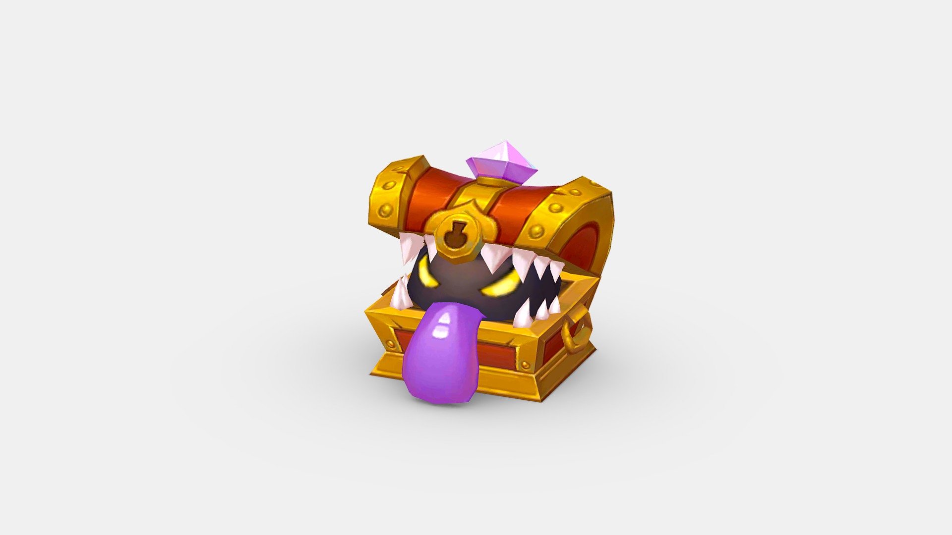 Cartoon treasure chest monster - Cartoon treasure chest monster - Buy Royalty Free 3D model by ler_cartoon (@lerrrrr) 3d model