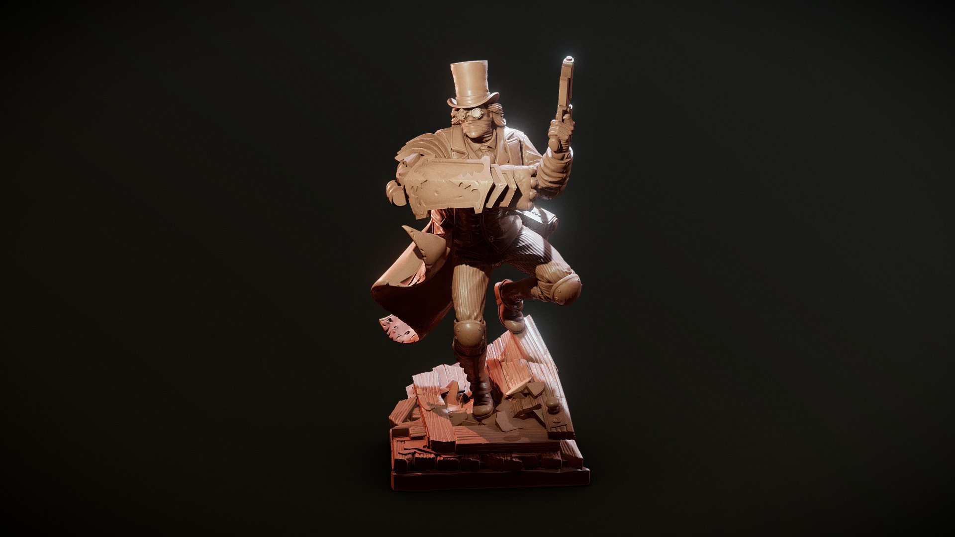 A figure I sculpted in ZBrush for 1/6 scale collectible statues. I thought the paint master photos were too cool not to share. Tristan is based on the amazing artwork of Steve Ellis. Courtesy of Monster Fight Club, LLC 3d model