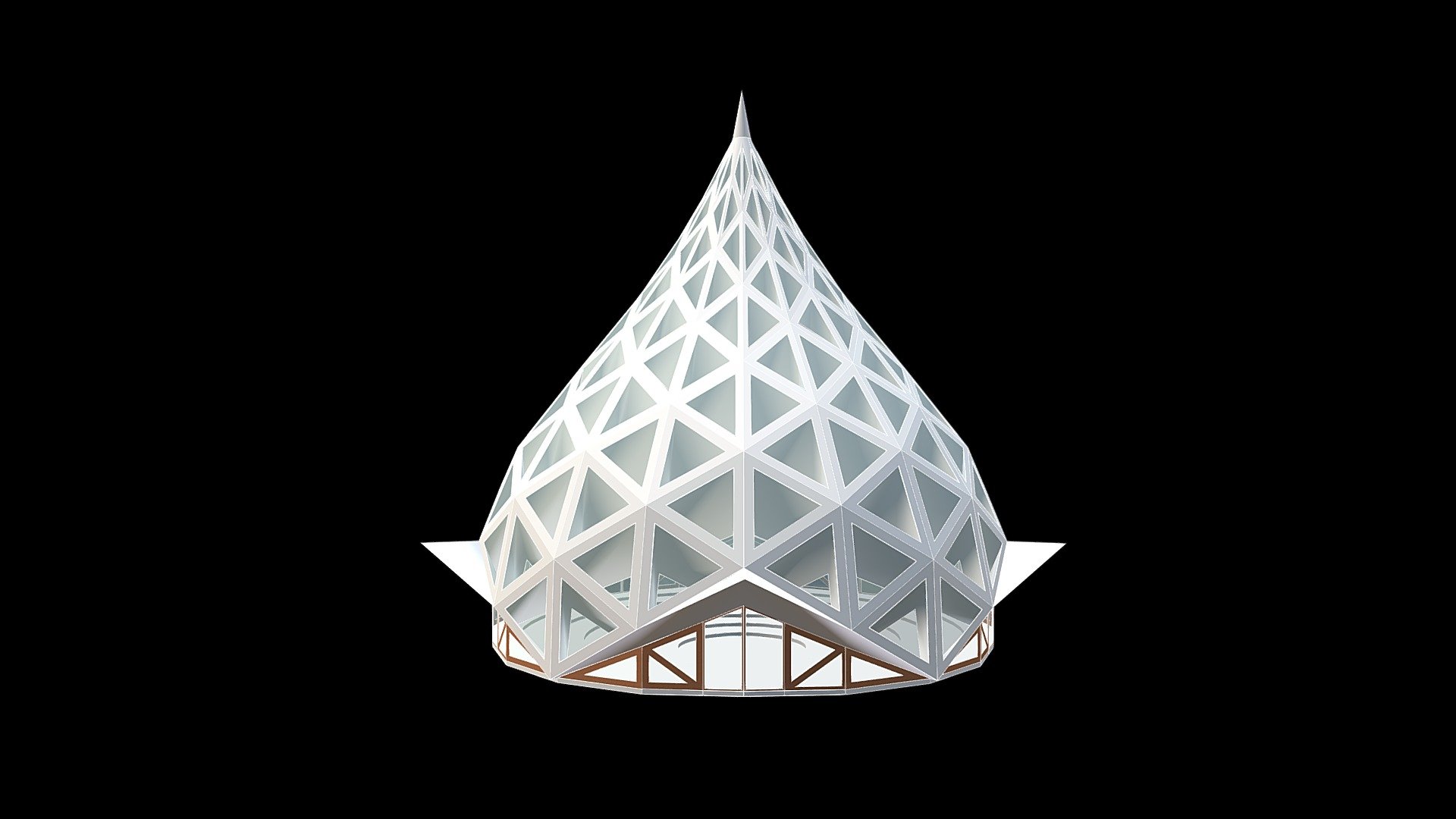 Meditation Centre. 
pentagonal onion dome integrated with spherical dome, computative triangulation for diffused light - Meditation Centre - 3D model by Arpan Jain (@ArpanJain) 3d model
